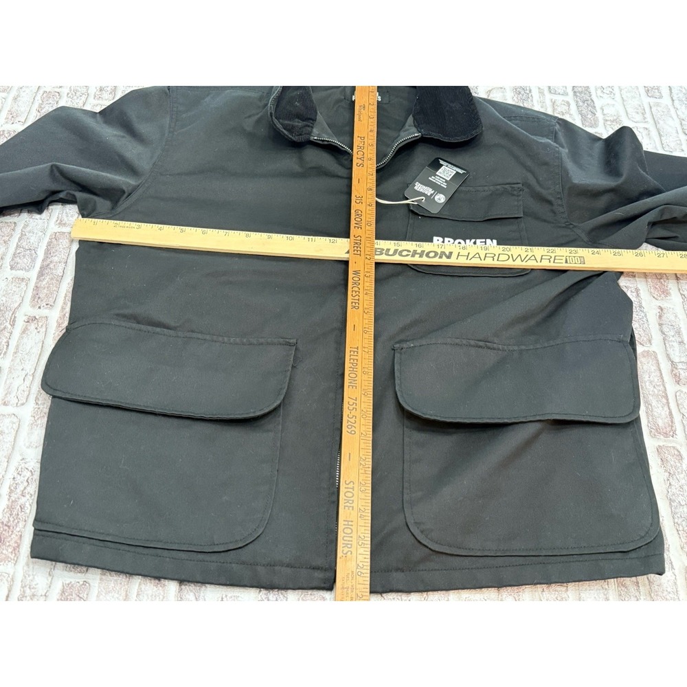 Broken Promises Mens Black Rabid Printed Work Jacket XL Chore Canvas NWT Skate‎ - Picture 7 of 9